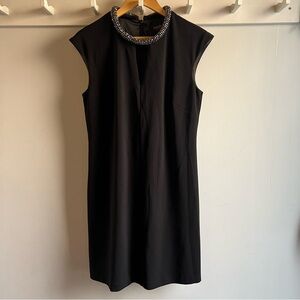 Laundry By Shelli Segal Black Dress with Beaded Neckline